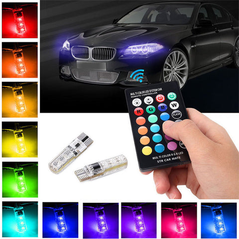 Luces led T10 multicolor con control remoto.